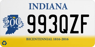 IN license plate 993QZF