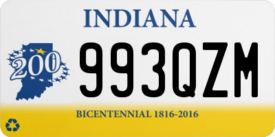 IN license plate 993QZM