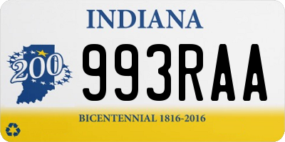 IN license plate 993RAA