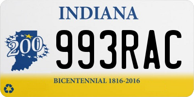 IN license plate 993RAC