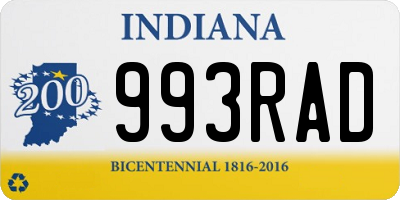 IN license plate 993RAD