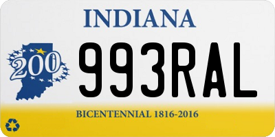 IN license plate 993RAL