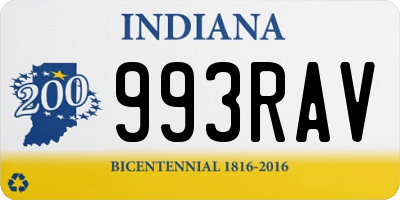 IN license plate 993RAV