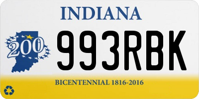 IN license plate 993RBK