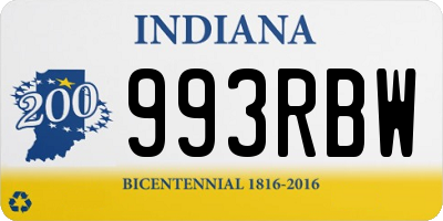 IN license plate 993RBW