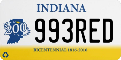 IN license plate 993RED