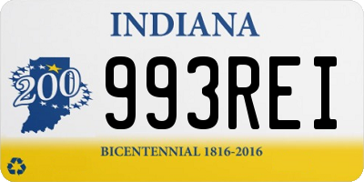IN license plate 993REI