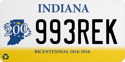 IN license plate 993REK