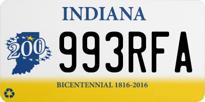 IN license plate 993RFA