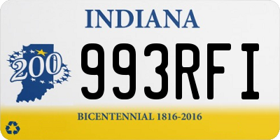 IN license plate 993RFI