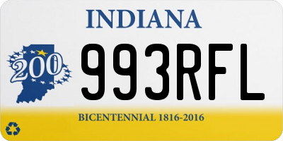 IN license plate 993RFL