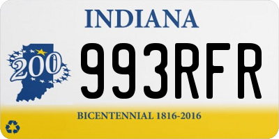 IN license plate 993RFR