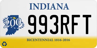 IN license plate 993RFT