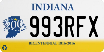 IN license plate 993RFX