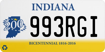 IN license plate 993RGI