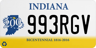 IN license plate 993RGV