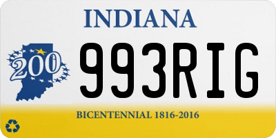 IN license plate 993RIG