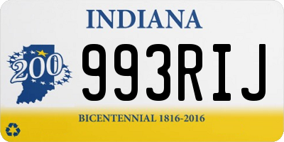 IN license plate 993RIJ