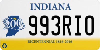 IN license plate 993RIO