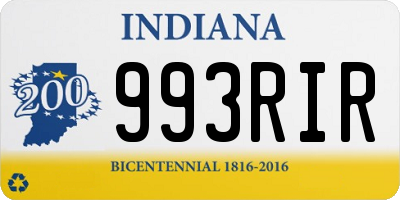 IN license plate 993RIR