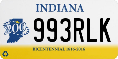 IN license plate 993RLK