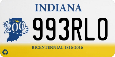 IN license plate 993RLO