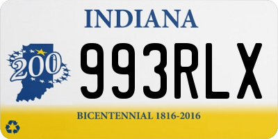 IN license plate 993RLX