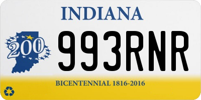 IN license plate 993RNR