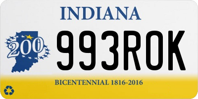 IN license plate 993ROK