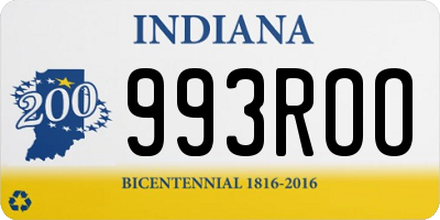 IN license plate 993ROO