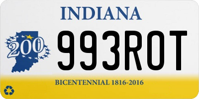 IN license plate 993ROT