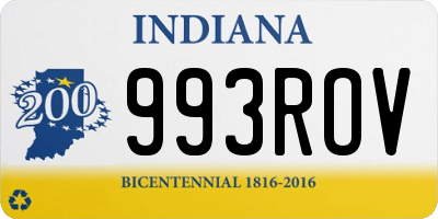 IN license plate 993ROV