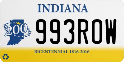 IN license plate 993ROW