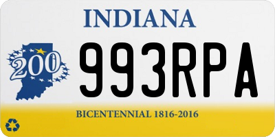 IN license plate 993RPA