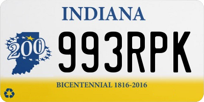 IN license plate 993RPK