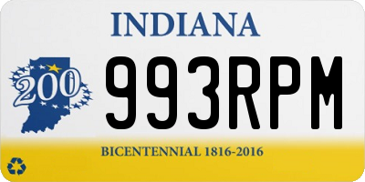 IN license plate 993RPM