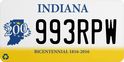 IN license plate 993RPW