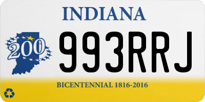 IN license plate 993RRJ