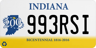 IN license plate 993RSI