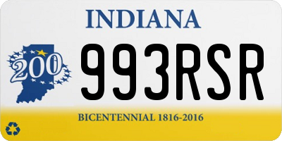 IN license plate 993RSR