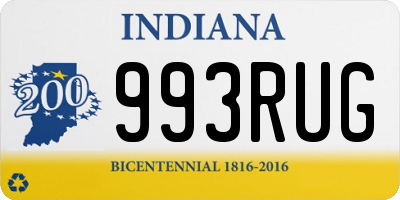 IN license plate 993RUG