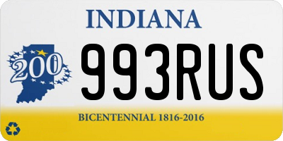 IN license plate 993RUS