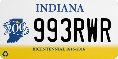 IN license plate 993RWR