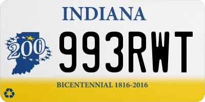 IN license plate 993RWT