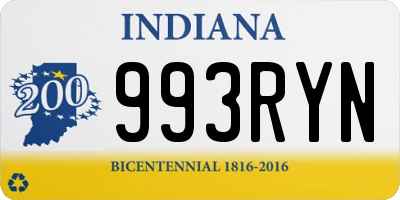 IN license plate 993RYN