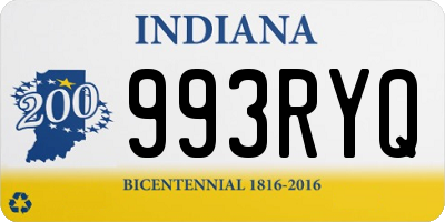 IN license plate 993RYQ
