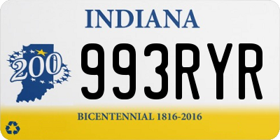 IN license plate 993RYR