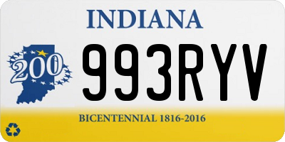 IN license plate 993RYV