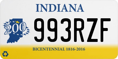 IN license plate 993RZF