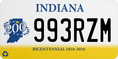 IN license plate 993RZM